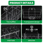 Qpets® Aquarium Plant Basket 3-Compartment Acrylic for Fish Tank Hanging Hydroponics with Draining Holes Accessories 2PCS