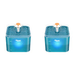 Qpets Cat Water Fountain for Cats and Dogs with 2.2L Capacity and Ultra Silent Pump | Green Twin Pack