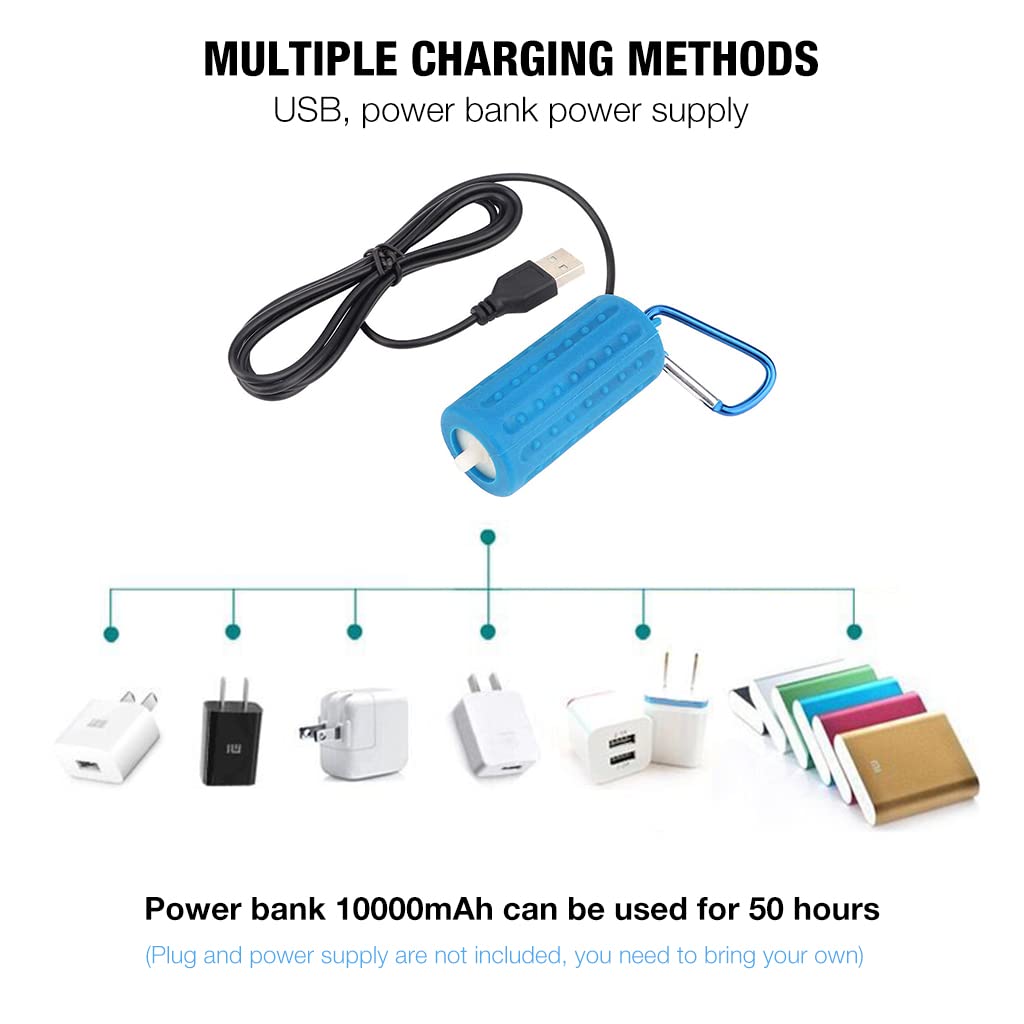 Quietest Portable Aquarium Air Pump - Air Stone and Hose Included - Low Power Usage - USB Air Pump - Air Pump for Aquarium - Aquarium Oxygen Pump
