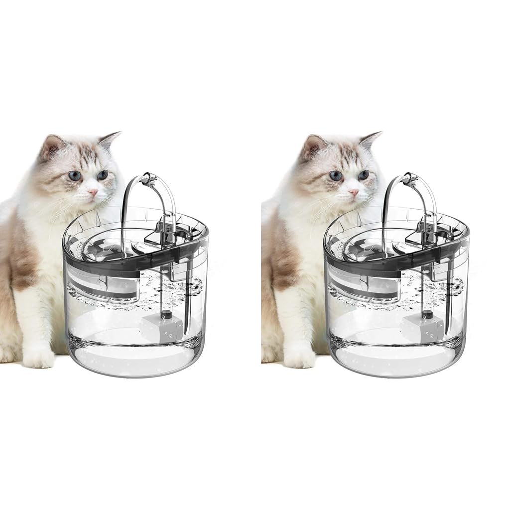 Qpets Automatic Cat Water Fountain for Dogs and Cats 1.8L with Faucet and 3 Layer Filter
