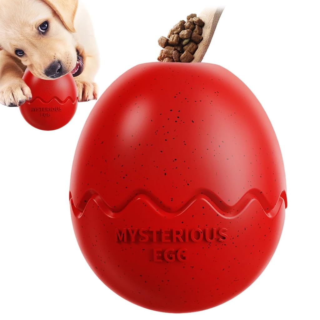 Qpets Dog Egg Bowl Toy for Slow Feeding and Dental Care with Non Toxic Rubber | Treat Dispenser