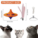 Qpets® Cat Toys for Kids, Interactive Cat Toys for Persian Cat, Cat Toy for Indoor Cats Feather Teasing Toy, Rotatable Spinning Top Cat Turntable Toy with Suction Cup & Hanging Feather