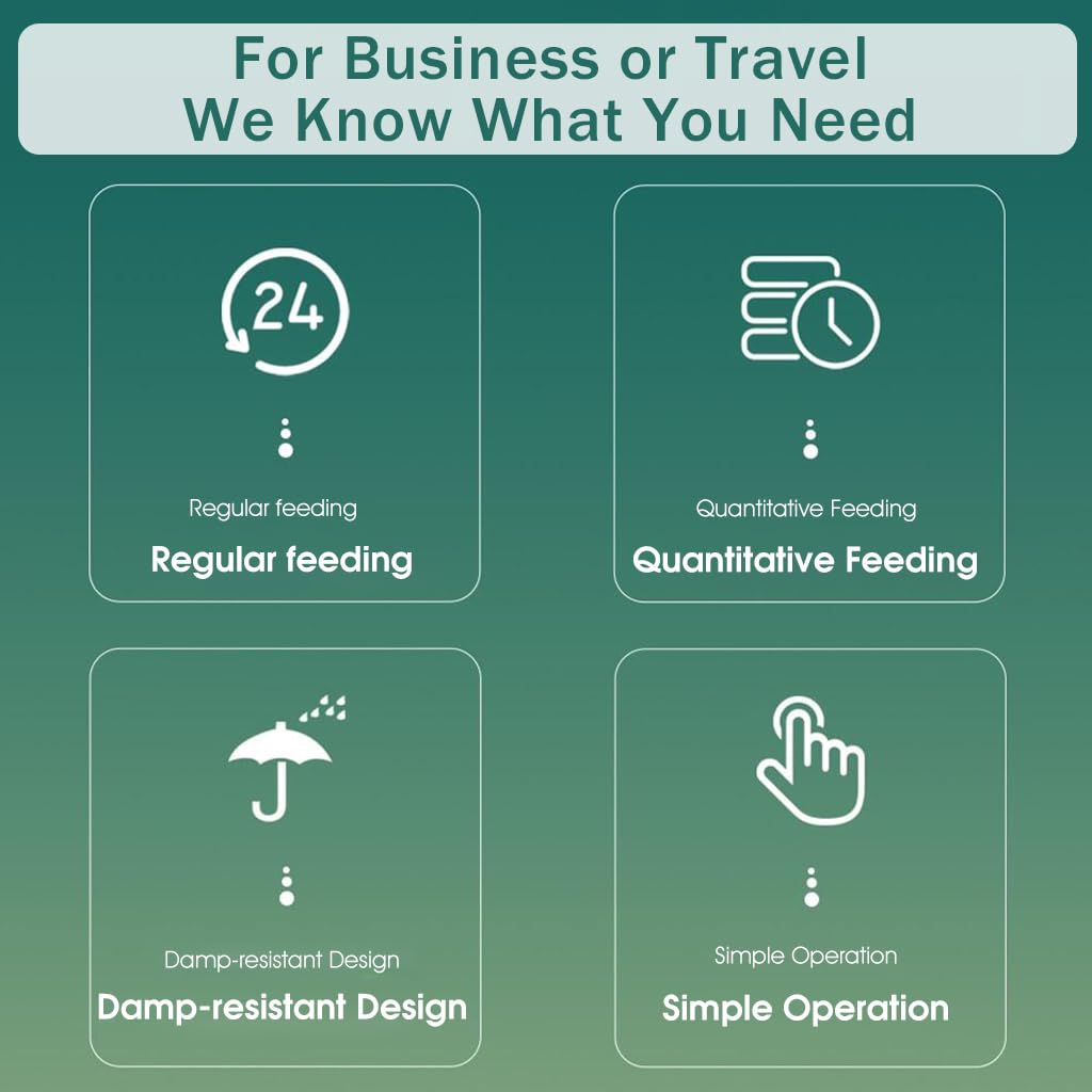 Qpets Auto Fish Feeder for Home and Travel with 250 ml Capacity | Adjustable Silent Feeding