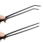 Qpets® 6PCS Aquarium Aquascaping Tools for Fish Tank Stainless Steel Pointed Curved Tweezers Set 27cm 10.6 inches Planted Accessories Weather Resistant