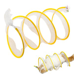 Cat Tunnel Toy Spring Tunnel Toy Elastic Spring Tunnel Cat Toy with Feather Tail Teaser Toy for Cat, Small Pet