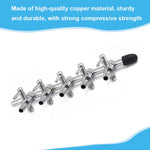 Qpets Aquarium Air Pump Manifold for Multiple Tanks featuring 1-to-5 Outlets with Individual Control Valves and Stainless Steel Build