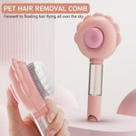 Qpets Cat Brush for Detangling and Shedding with Long Handle and Mist Sprayer | Easy One Button Cleaning