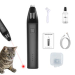 Qpets Dog Hair Trimmer for Small Pets with 0.9 cm Dual Blades and LED Laser UV Lights | 90 min USB Rechargeable Grooming Clippers