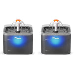 Qpets Cat Water Fountain with LED Light 67oz 2.0L Ultra Quiet Pump and 4‑Stage Filter | Grey
