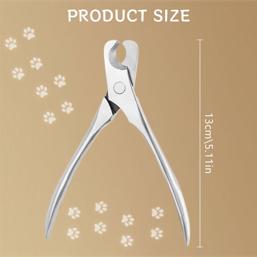 Qpets® Cat Nail Cutter Dog Nail Clipper, 5 Inches Pet Nail Clipper for Dogs Cats Labor Saving Spring Loaded Stainless Steel Dog Nail Clipper Trimmer Cats Nail Clipper