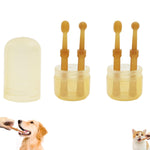 Qpets Dog Toothbrush for Easy Teeth Cleaning with Soft Silicone Bristles and Storage Box | 4 Pack