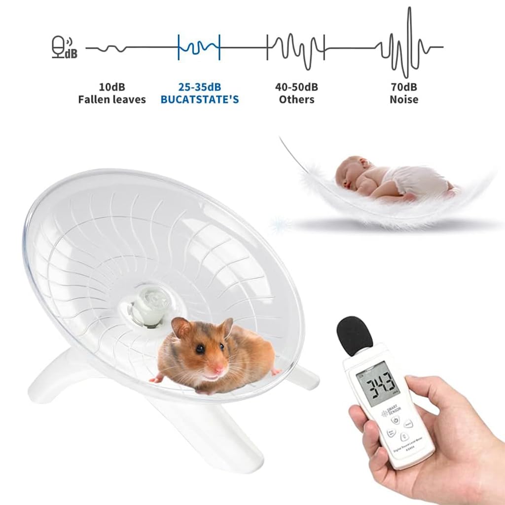 Qpets® Hamster Wheel 7 Inches Toys Running with Silent Disk for Small Large Promotes Healthy Activity 2 PCS