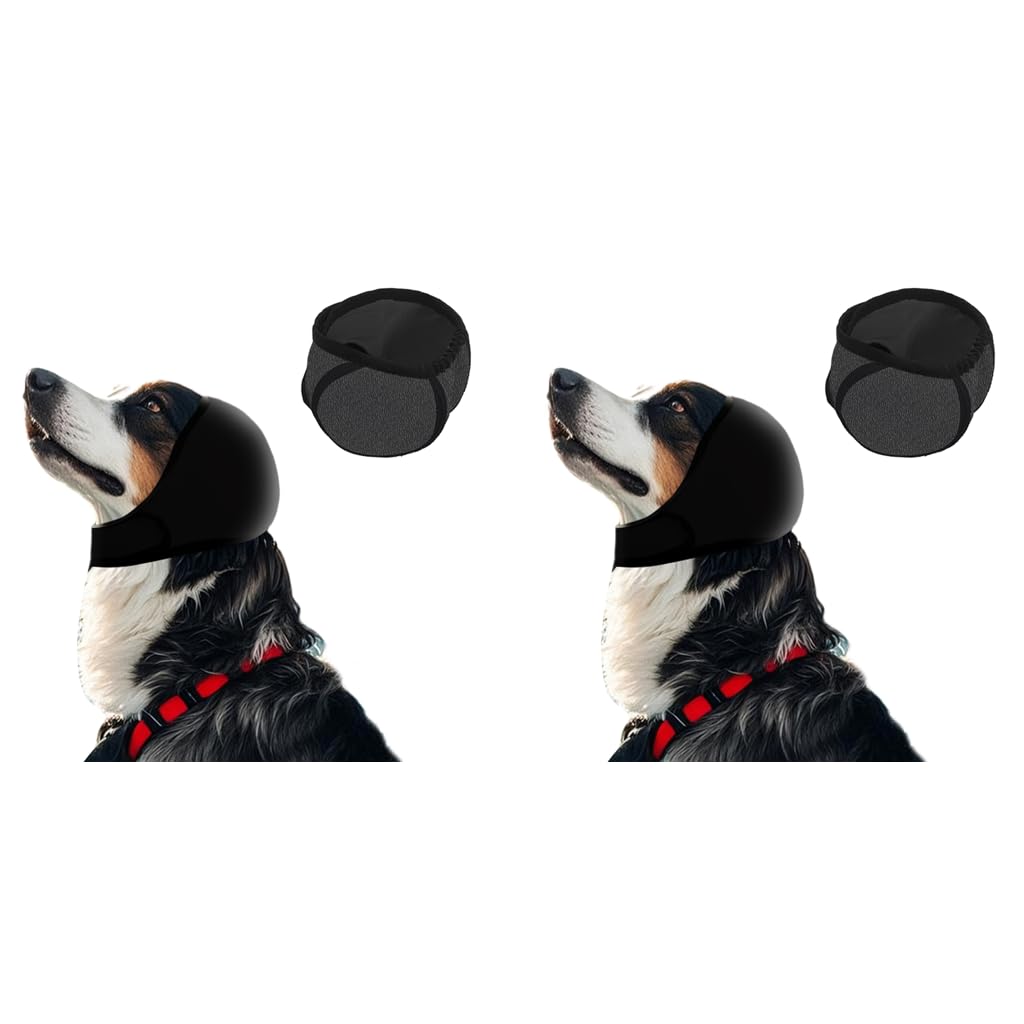 Qpets Dog Ear Protectors for Anxiety Relief with Adjustable Chin Strap | 2PCS Noise Reduction Headwear
