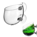 Qpets Aquatic Plant Glass Pot for Aquarium with Dual Suction Cups and Slanted Mouth | Clear Planter for Fish Tank Decor
