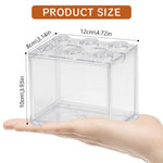 Qpets Small Betta Fish Tank for Desktop Use featuring Stackable Design and 12x8x10.5cm Size | Clear Plastic Mini Aquarium