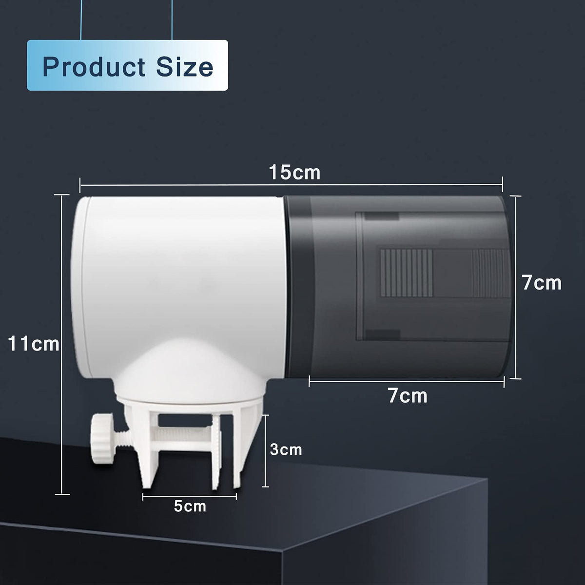 Qpets Automatic Fish Feeder for Aquariums with 0.8L Capacity and 360° Rotating Mount | Timer Feeding