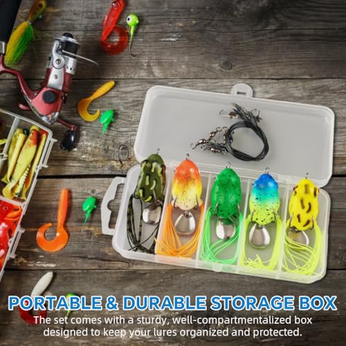 Qpets® Realistic Frog Fishing Lures 3cm Soft Silicone Bait with Reflective Flash, Anti-Escape Barbs & Lifelike Design High-Visibility Topwater Lures for Bass & Trout in Freshwater (2 Pack)