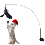 Qpets Interactive Tumbler Cat Toy for Indoor Play with Colorful Feather and ABS Design
