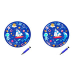 Qpets Inflatable Pet Cooling Water Pad 25.6 in for Dogs and Cats with Air Pump | Blue PVC Mat