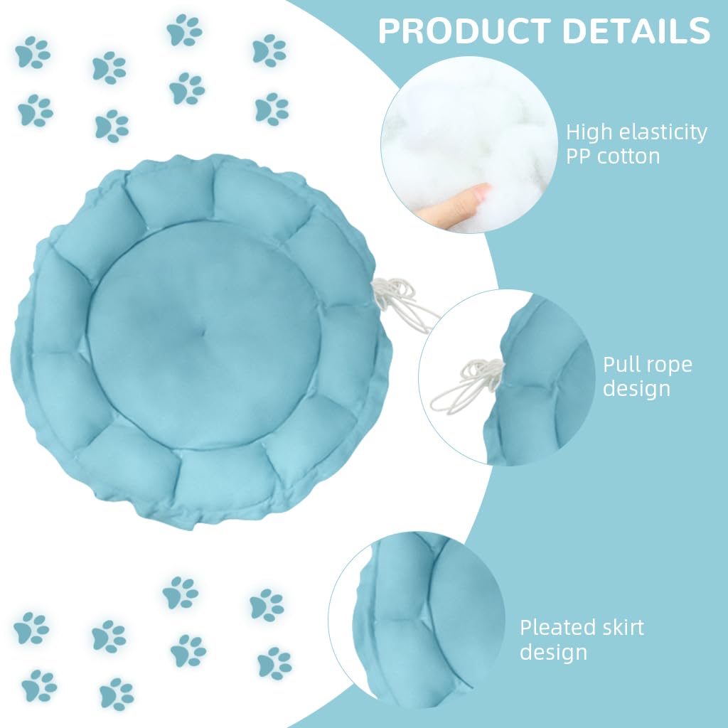 Qpets Cat Bed for All Season Use featuring Adjustable Drawstring Edge and Soft Cotton Cushion