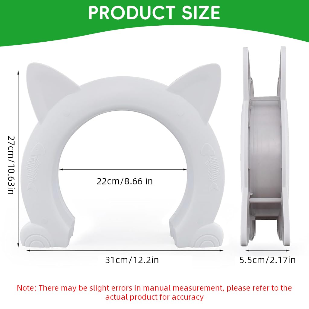 Qpets Cat Door for Interior Doors with 16.5–22 cm Opening and 360° Silent Hinge | ABS Build