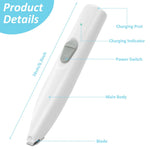 Qpets® Dog Paws Hair Trimmer with LED, 2 in 1 Electric Dog Hair Trimmer with Interchangeable Nail Grinder Bit Dog Paw Trimmer Pet Nail Grinder for Hair Around Paws, Buttocks, Wounds
