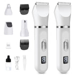 Qpets Dog Grooming Kit for Cats and Dogs with 3mm and 9mm Combs | Low Noise 4 in 1 Trimmer