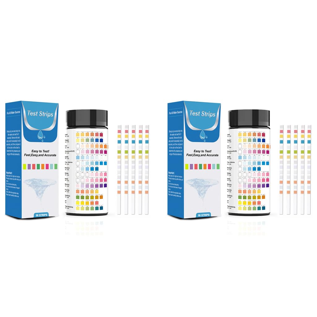 Qpets Water Testing PH Strips for Aquarium and Drinking Water 100PCS Kit | 14 in 1 Test