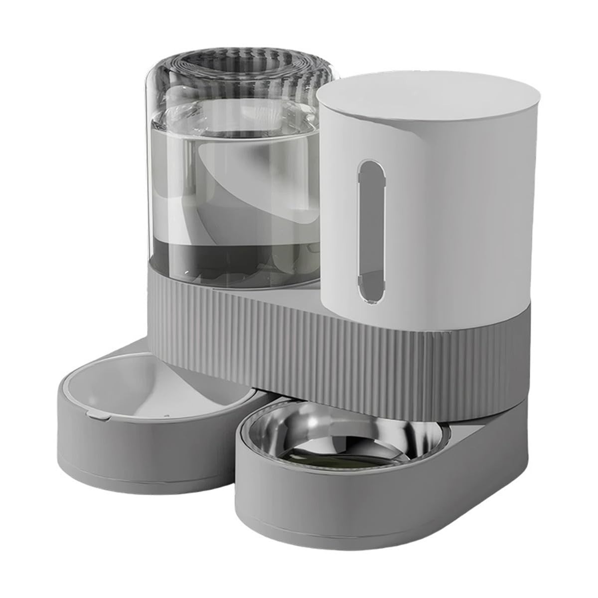 Qpets Dog Cat Feeder for Automatic Food and Water with 2.3L Capacity | No Jam Design