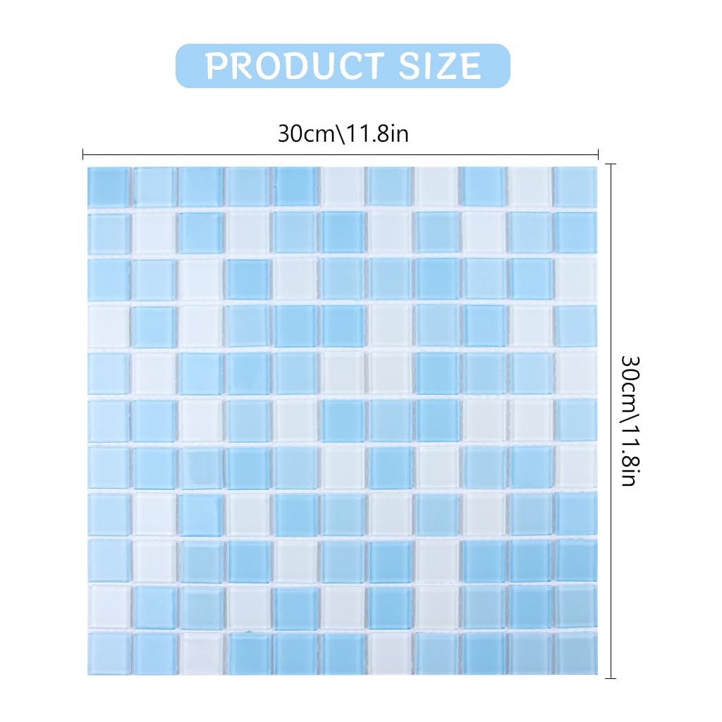 Qpets Cat Cooling Mat for Small Pets featuring Cooling Ceramics 30x30 cm Blue Mosaic Design