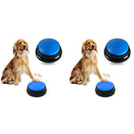 Qpets Interactive Dog Toys for Communication with 30 Second Voice Recording Buttons 2PCS Blue