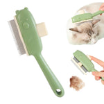 Qpets® Self-Cleaning Slicker Brush for Dogs & Cats, One-Button Hair Release Dematting Brush - Gentle Rounded Tips for Sensitive Skin, Effortless Grooming Tool for Long & Short Hair