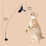 Qpets Cat Teaser Combo for Indoor Cats with 1.8m Adjustable Elastic Rope and Feather Toy