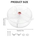 Qpets Bird Feeder for Cage with 5 Rotatable Compartments and 13 x 13 x 4 cm Acrylic Tray