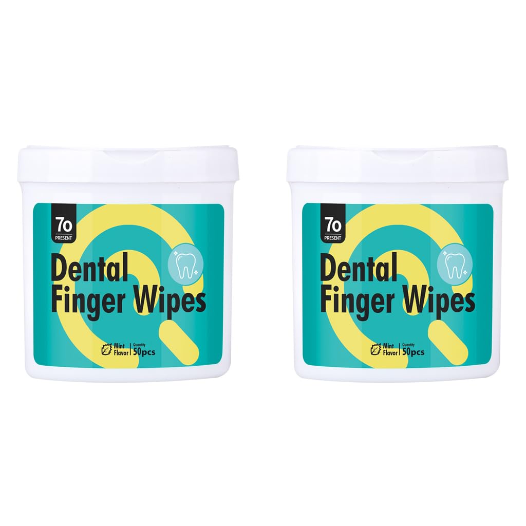 Qpets Teeth Cleaning Wipes for Dogs and Cats with Finger Glove Design 50 Count | Fresh Breath Care