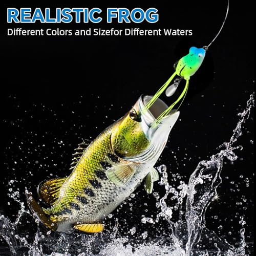 Qpets® Realistic Frog Fishing Lures 3cm Soft Silicone Bait with Reflective Flash, Anti-Escape Barbs & Lifelike Design High-Visibility Topwater Lures for Bass & Trout in Freshwater (2 Pack)