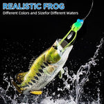 Qpets® Realistic Frog Fishing Lures 3cm Soft Silicone Bait with Reflective Flash, Anti-Escape Barbs & Lifelike Design High-Visibility Topwater Lures for Bass & Trout in Freshwater (2 Pack)