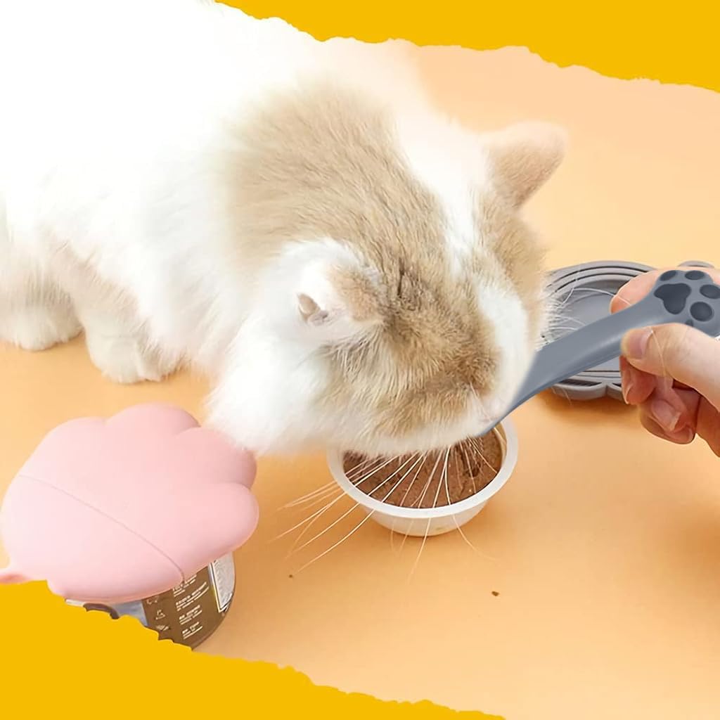 Cat Paw Can Opener, Ring Pull Can Opener 2 in 1 Silicone Dual Head Can Opener & Scoop Universal Zip-top Can Puller Cartoon Cat Palm Can Ring Puller Can Opener