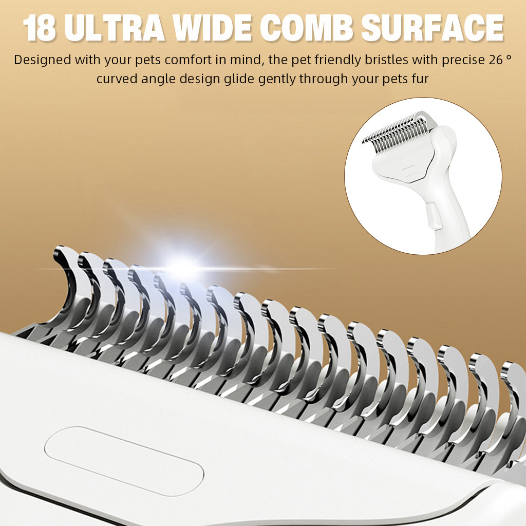 Qpets® Pet Grooming Brush Deshedding Hair Brush Self-cleaning Slicker Brush Underfur Rake Untangling Brush for Small Knots and Mats Dog Cat Hair Grooming Brush