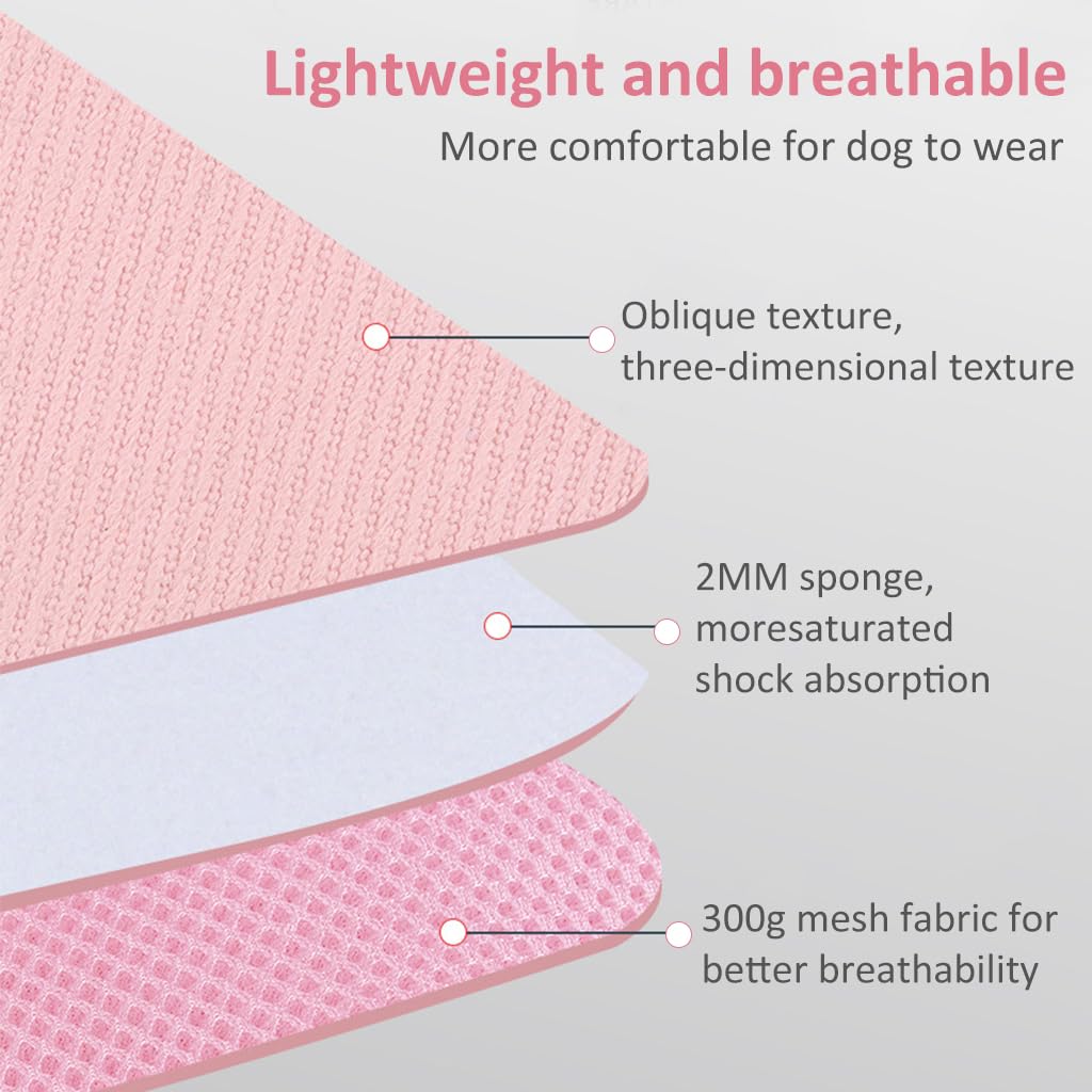 Qpets Dog Harness for Medium and Large Dogs featuring 4 Adjustable Straps and Reflective Strip | Pink Nylon Leash Set Suitable for 10–16 kg