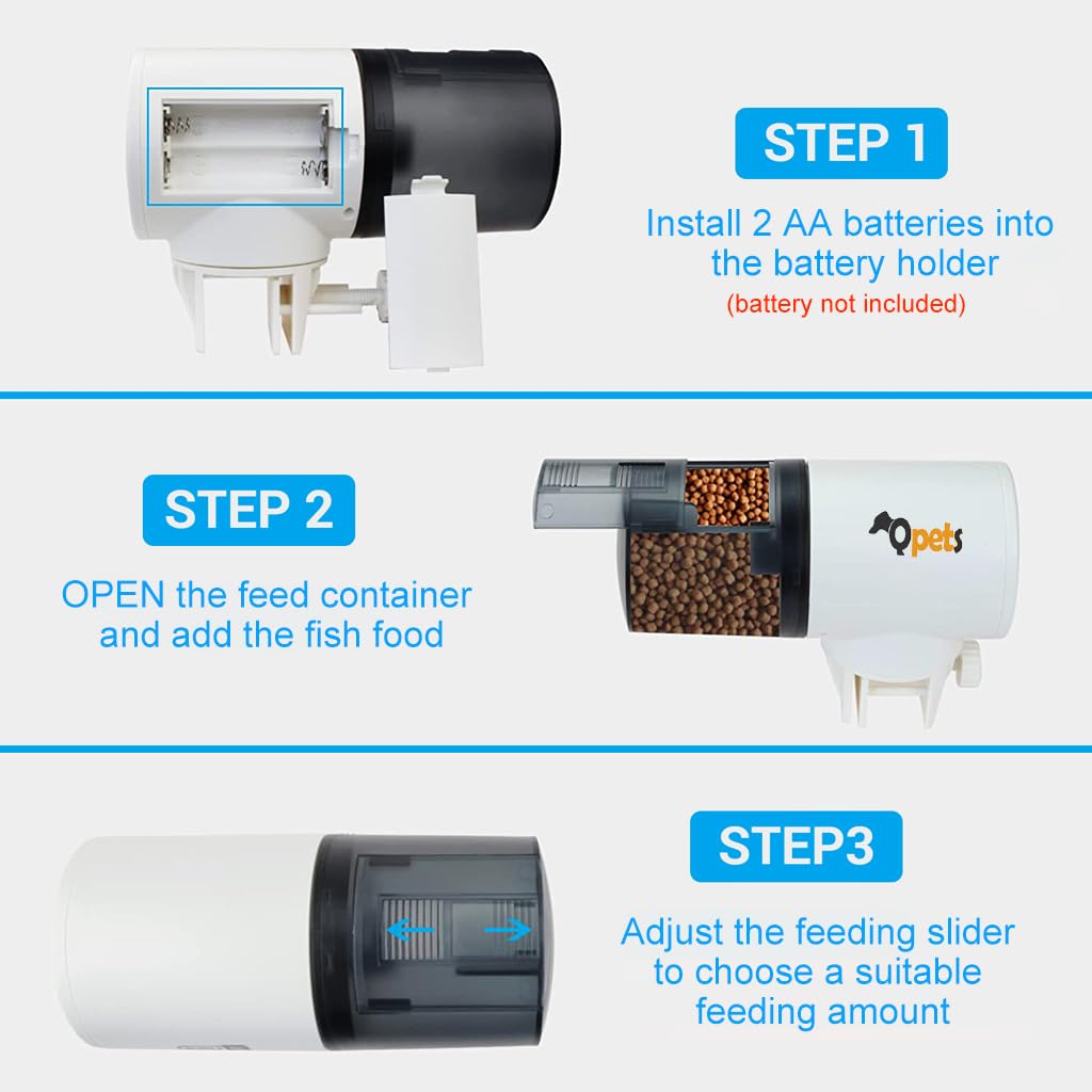 Automatic Fish Feeder, Timer Turtle Food Fish Tank Accessories Aquarium Plastic Auto Feeder Fish for Marine Aquariums Pond