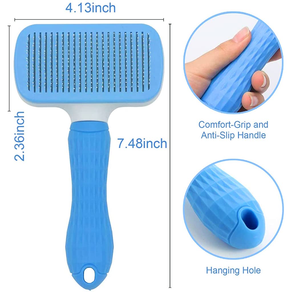 Qpets Slicker Dog Comb for Grooming and Massaging with 7.48 in Head Blue 3PCS | For Dogs and Cats