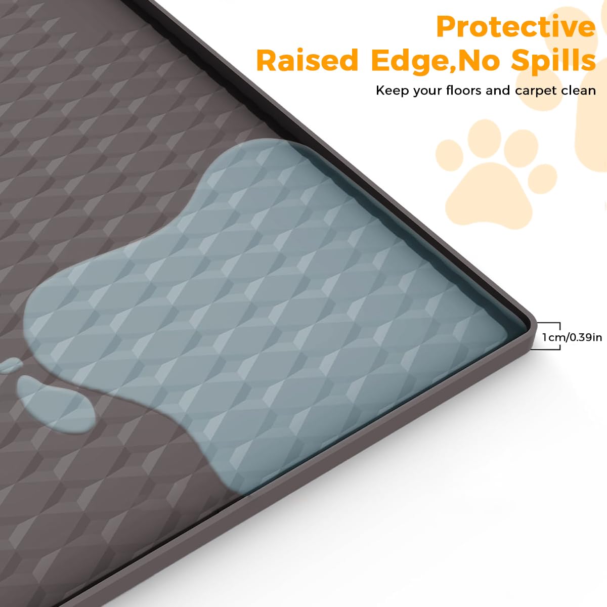 Qpets Pet Pee Pad for Puppy Training with Non Slip Waterproof Design 60x60cm Silicone Mat | Reusable and Easy to Clean