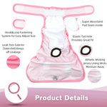 Qpets Female Dog Diapers for Heat Cycles with Reflective Strip and Elastic Waist 12.5–18.5 in