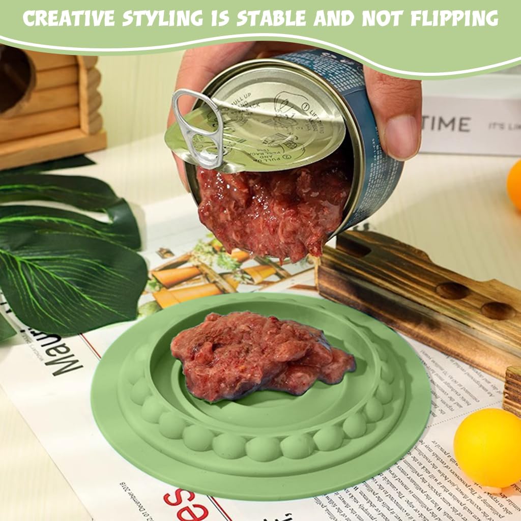 Qpets Cat Food Bowl for Dry and Wet Meals featuring 3 in 1 Layered Design with TPE Material | Ideal for Pet Birthdays