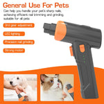 Qpets Dog Nail Grinder with LED Light and 3 Speeds featuring Manual Control Mode | Rechargeable 1200mAh Pet Trimmer for Dogs and Cats