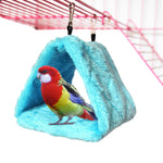 Qpets Winter Birds Nest for Parakeet and Cockatoo featuring Plush Hammock Hideaway 24×15×18 cm Blue