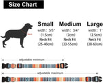 Qpets Dog Collar for Small Medium and Large Breeds with Safety Buckle & D Ring | 3 PCS Adjustable Nylon Patterned Set Size L 40 60cm