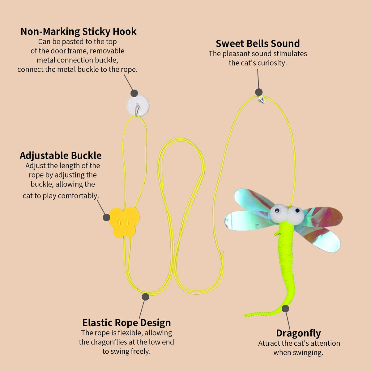 Qpets Cat Toys for Indoor Play with Rotatable Spinning Top & Feather | Stimulates Hunting Instincts