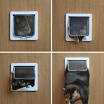 Qpets Cat Door for Small Pets with 4 Way Locking Flap 25×23.5×5.5cm | 3 Pcs Set
